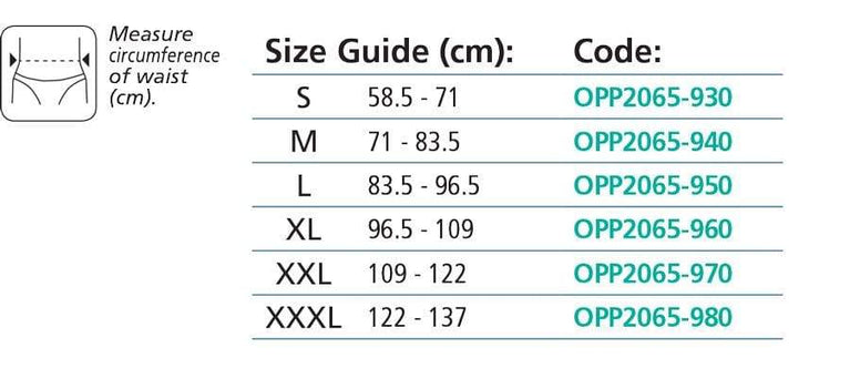 OPP2065 SACRO LUMBAR SUPPORT 9" & 12" WIDTH