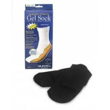 SILIPOS DIABETIC SOCKS PAIR 2MM GEL BLACK