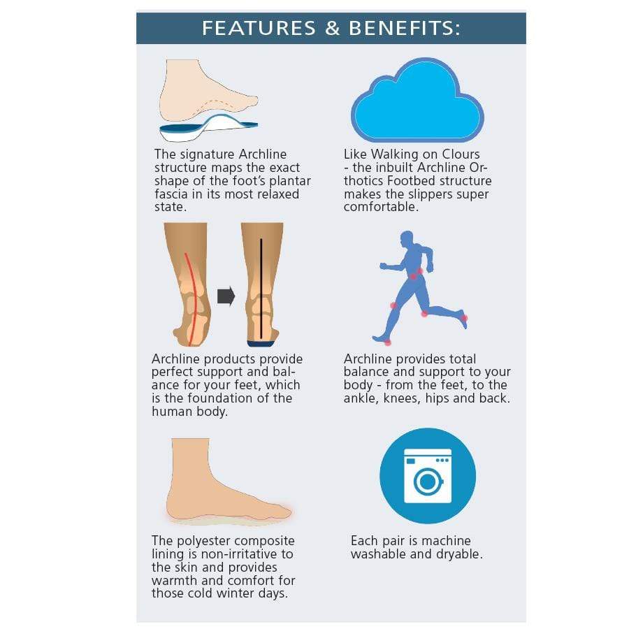 Archline Orthotic Charcoal Marl Slippers Features &amp; Benefits